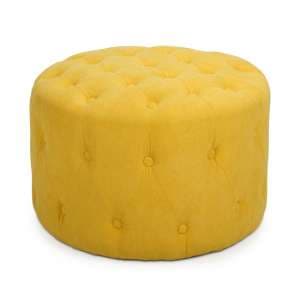 Vallejo Small Round Pouffe In Sunny Yellow