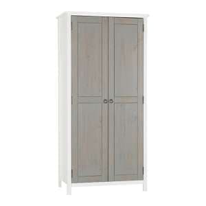 Verox Wooden Wardrobe With 2 Doors In White And Grey