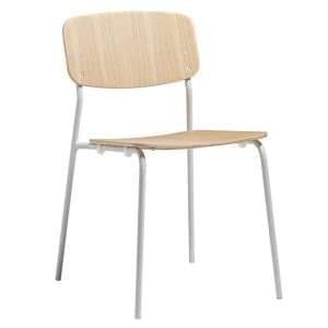 Versta Wooden Dining Chair In Clear Ash With White Frame
