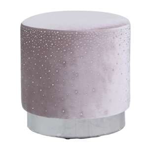 Vestal Fabric Stool Round With Sparkle Pattern In Purple