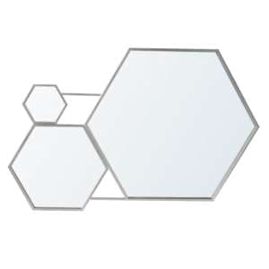 Vestal Wall Mirror With Silver Hexagons Metal Frame - UK
