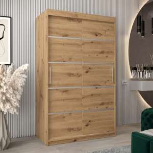 Vevey I Wooden Wardrobe 2 Sliding Doors 120cm In Artisan Oak - UK