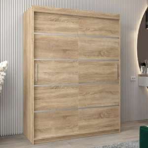 Vevey I Wooden Wardrobe 2 Sliding Doors 150cm In Sonoma Oak - UK