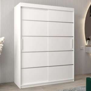 Vevey I Wooden Wardrobe 2 Sliding Doors 150cm In White - UK