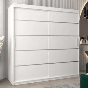 Vevey I Wooden Wardrobe 2 Sliding Doors 200cm In White - UK