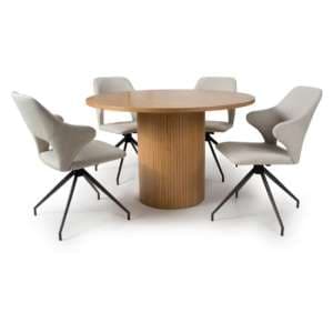 Vevey Dining Table In Natural Oak With 4 Vercelli Natural Chairs - UK
