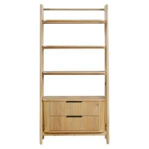 Vevey Wooden Bookcase With 3 Shelves In Natural Oak - UK