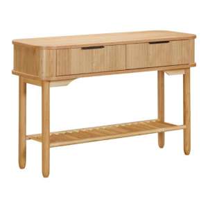 Vevey Wooden Console Table With 2 Drawers In Natural Oak - UK