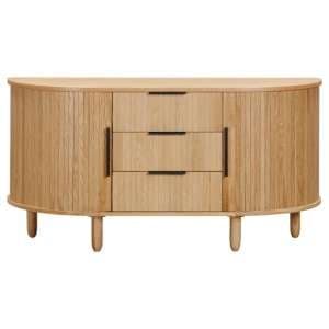 Vevey Wooden Sideboard With 2 Doors 3 Drawers In Natural Oak - UK
