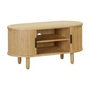 Vevey Wooden TV Stand With 2 Doors In Natural Oak - UK