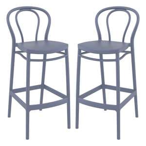 Victor Grey Polypropylene With Glass Fiber Bar Chairs In Pair - UK