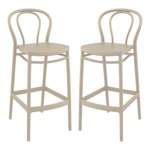 Victor Taupe Polypropylene With Glass Fiber Bar Chairs In Pair - UK