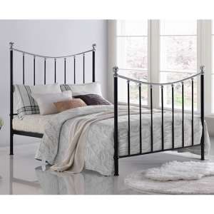 Vienna Metal Double Bed In Black With Chrome Details
