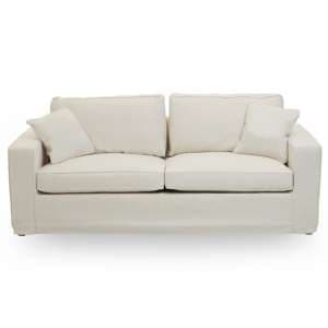 Villanova Fabric Upholstered 3 Seater Sofa In Cream - UK
