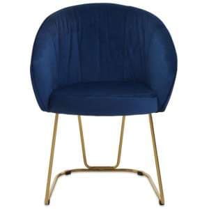 Vinita Upholstered Velvet Dining Chair In Midnight Blue