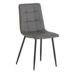 Virti Faux Leather Dining Chair In Grey