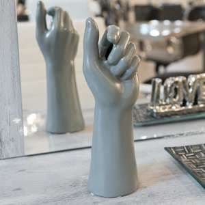 Visalia Ceramic Hand Sculpture In Grey