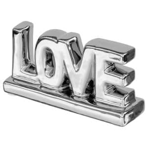 Visalia Ceramic Little Love Sign Sculpture In Silver
