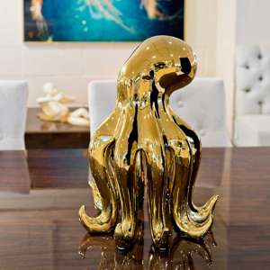 Visalia Ceramic Octopus Sculpture In Gold - UK