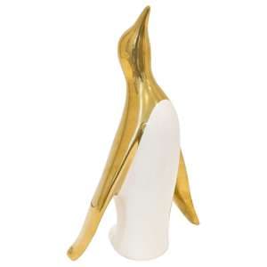 Visalia Ceramic Penguin Sculpture Large In Gold - UK