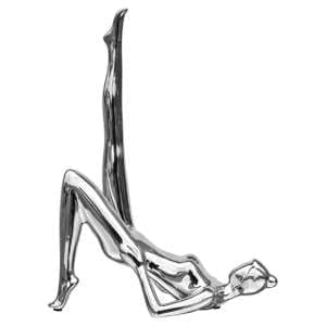 Visalia Ceramic Shoulder Stand Yoga Lady Sculpture In Silver