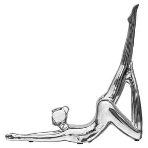 Visalia Ceramic Yoga Lady Sculpture In Silver