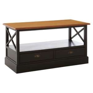 Vorgo Wooden Coffee Table With 2 Drawers In Black - UK