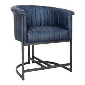 Votkinsk Faux Leather Lounge Chair Blue With Black Legs