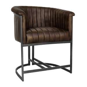 Votkinsk Faux Leather Lounge Chair Brown With Black Legs