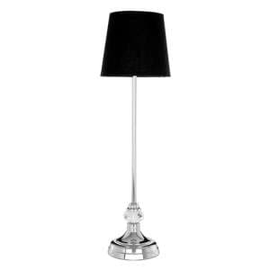 Vrsa Black Fabric Shade Table Lamp With Silver Metal Base