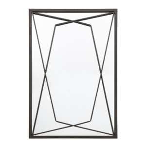 Wainscot Geometric Design Wall Mirror In Black Frame - UK