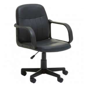 Waldorf PU Leather Home And Office Chair In Black - UK