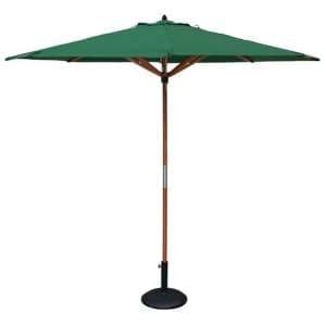 Walsall Green Polyester Parasol With Wooden Pole And Base - UK