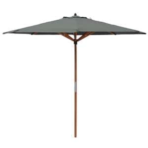 Walsall Grey Polyester Parasol With Wooden Pole - UK