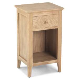Wardle Wooden Bedside Cabinet In Crafted Solid Oak With 1 Drawer - UK