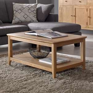 Wardle Wooden Large Coffee Table In Crafted Solid Oak - UK