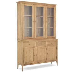 Wardle Wooden Large Display Cabinet In Crafted Solid Oak
