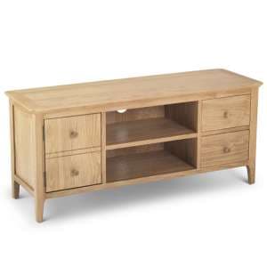 Wardle Wooden Large TV Unit In Crafted Solid Oak - UK