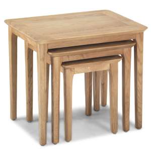 Wardle Wooden Set Of 3 Nesting Tables In Crafted Solid Oak