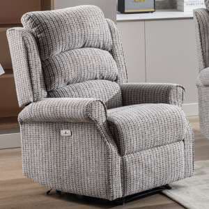 Warth Electric Fabric Recliner 1 Seater Sofa In Latte - UK