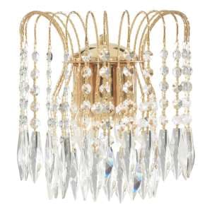 Waterfall 2 Lights Crystal Wall Light In Gold - UK
