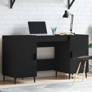 Waterford Wooden Computer Desk With 2 Doors In Black