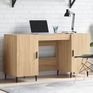 Waterford Wooden Computer Desk With 2 Doors In Sonoma Oak