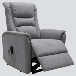 Waves Electric Fabric Lift And Tilt Recliner Armchair In Grey - UK