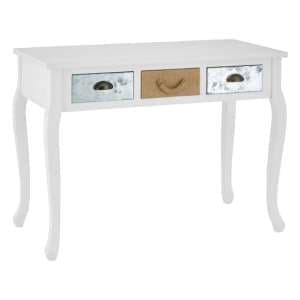 Waymore Wooden Console Table With 3 Drawers In White