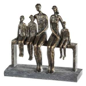 We Are Family Poly Design Sculpture In Antique Bronze And Grey