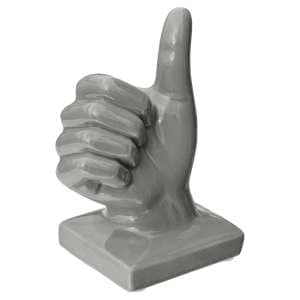 Wendy Ceramic Thumbs Up Sign Sculpture In Grey