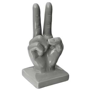 Wendy Ceramic Victory Sign Hand Sculpture In Grey