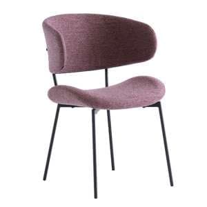 Wera Fabric Dining Chair In Dusty Rose With Black Legs - UK