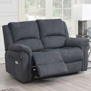Wesley Fabric Electric Recliner 2 Seater Sofa In Grey - UK